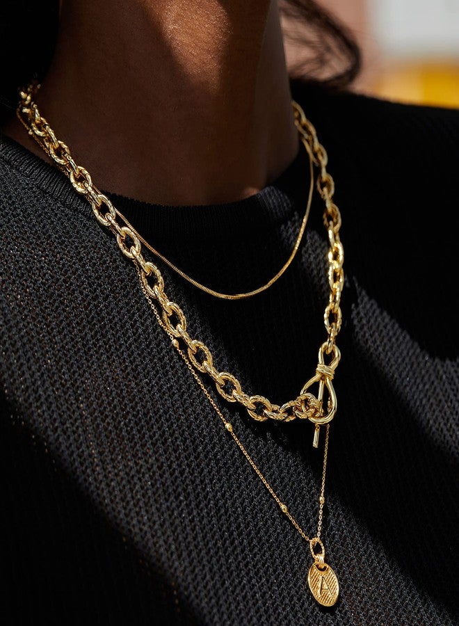 FRUMOS Layered necklaces for women cuban chain necklace for women 18K gold-plated necklace thickness chain Dainty fashion jewelry for Women Girls(Twisted thick chain) - Image 5